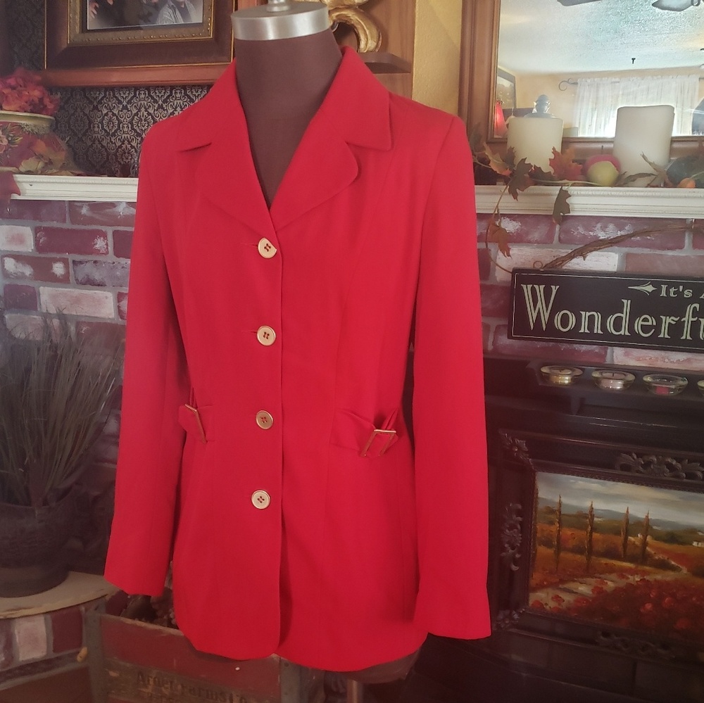 SENSATIONS RED FITTED BLAZER 12